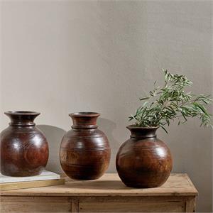Nkuku Kiaan Reclaimed Traditional Wood Wide Pot